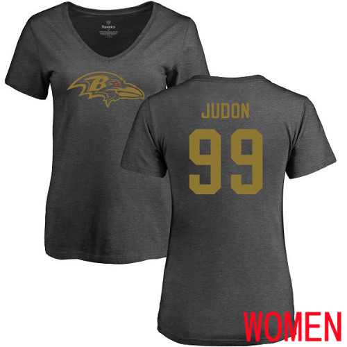 Baltimore Ravens Ash Women Matt Judon One Color NFL Football #99 T Shirt